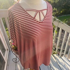 Terra & Sky Red Striped Top